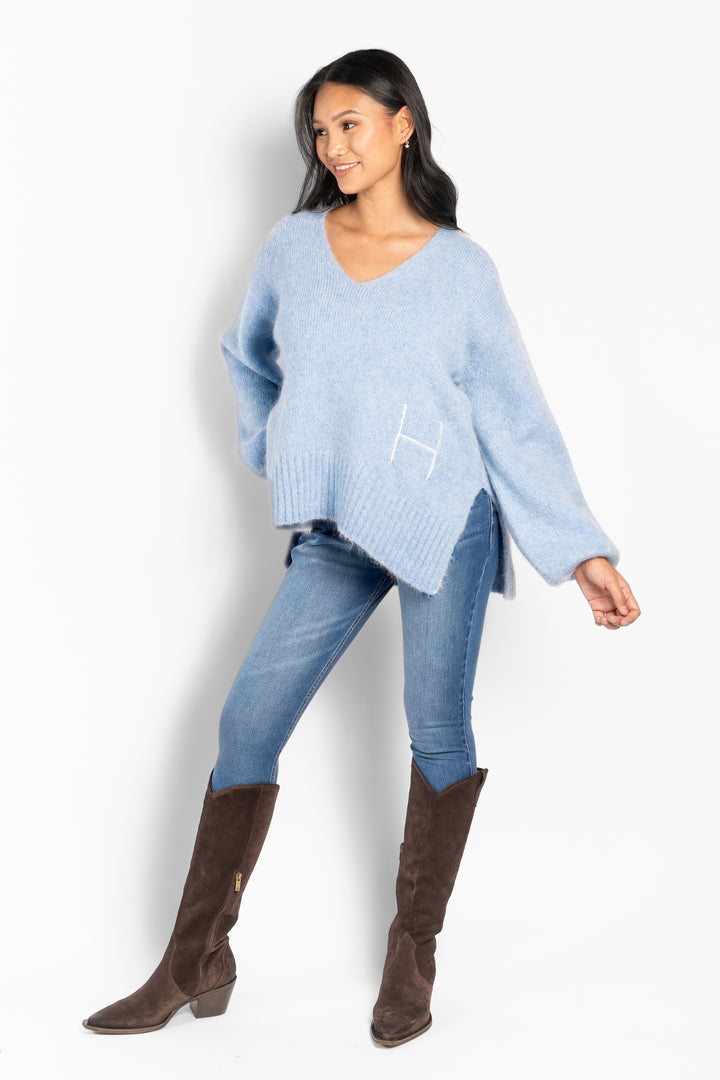 HÉST SOFIE V-neck Sweater Skyway