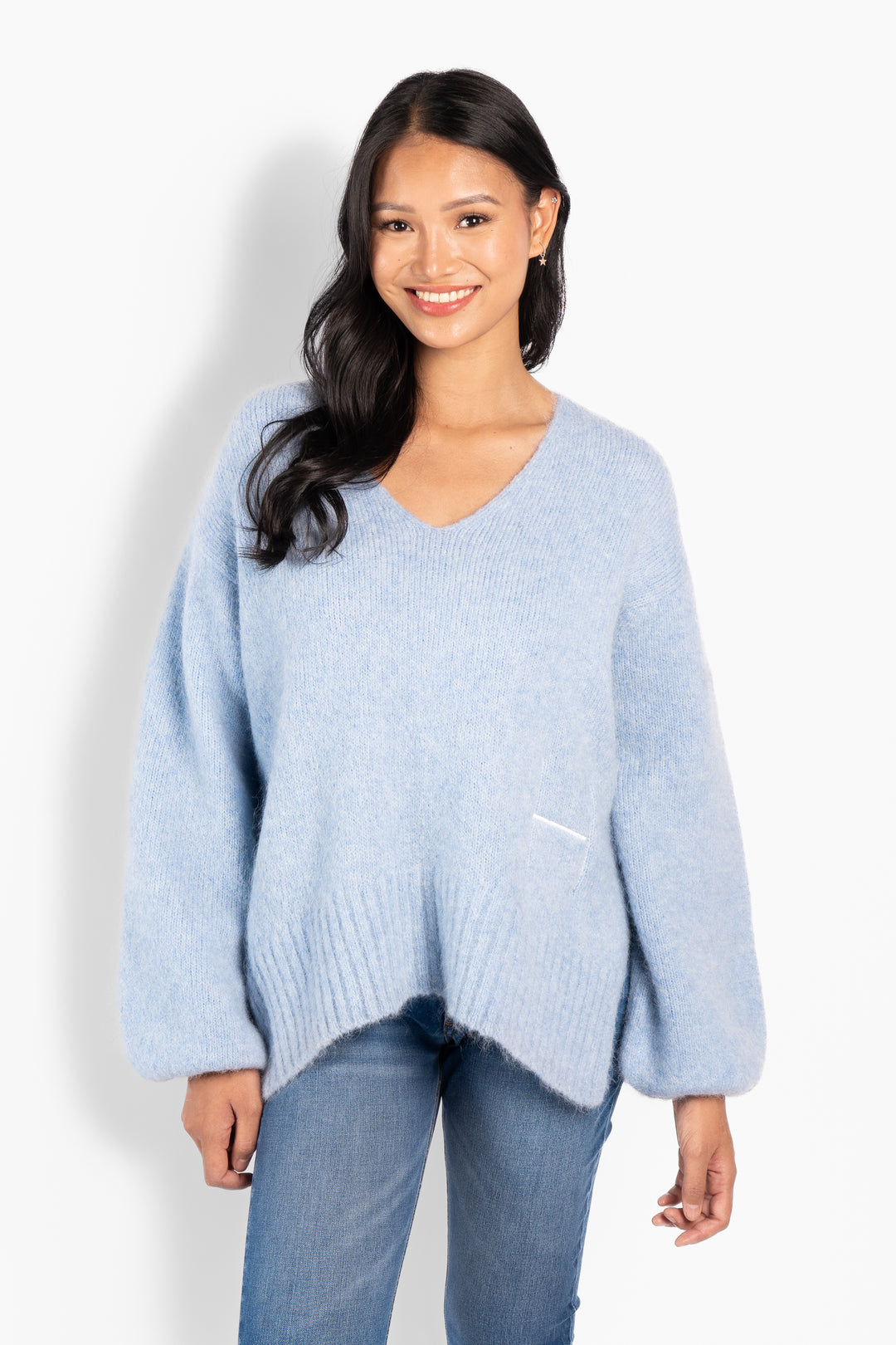 HÉST SOFIE V-neck Sweater Skyway