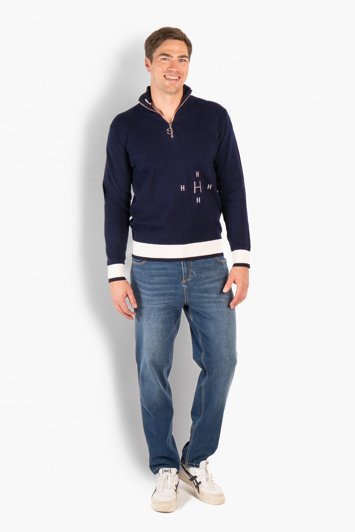 HÉST TED Half Zip Navy Blazer