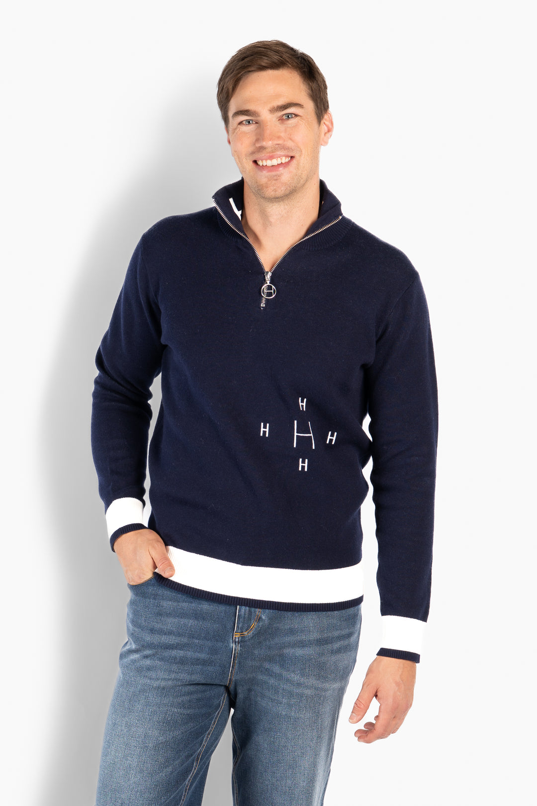 HÉST TED Half Zip Navy Blazer