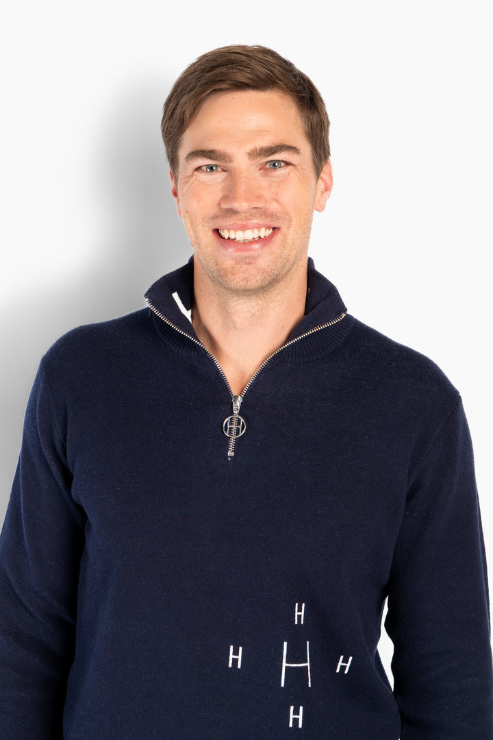 HÉST TED Half Zip Navy Blazer