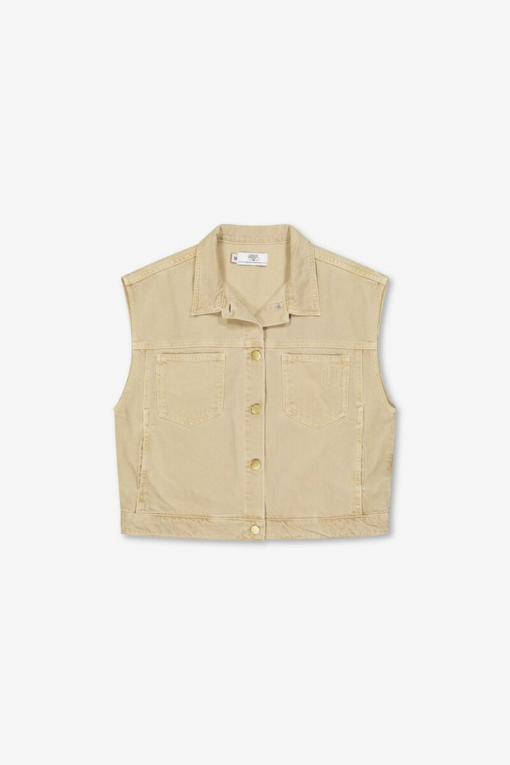 Le Temps des Cerises Mallard Denim Vest Cobblestone