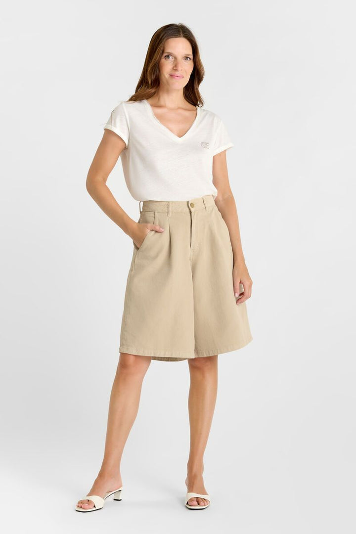 Le Temps des Cerises Lova Denim Bermuda Shorts Cobblestone