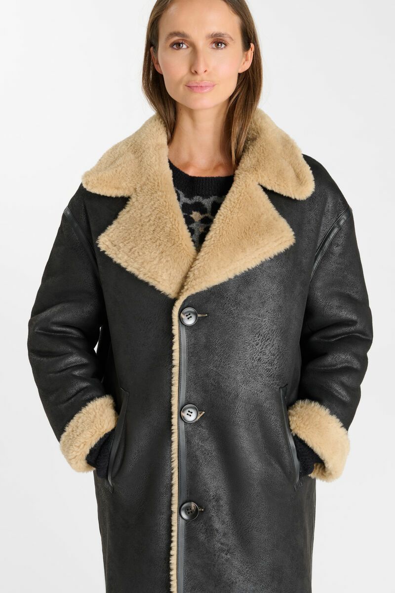 MANTEAU OXANA REVERSIBLE COAT BLACK