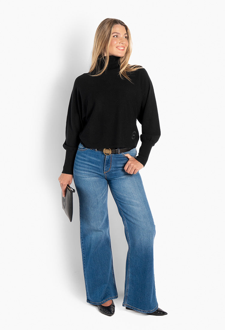 Hést IRINA Wide Leg Medium Wash Blue Denim