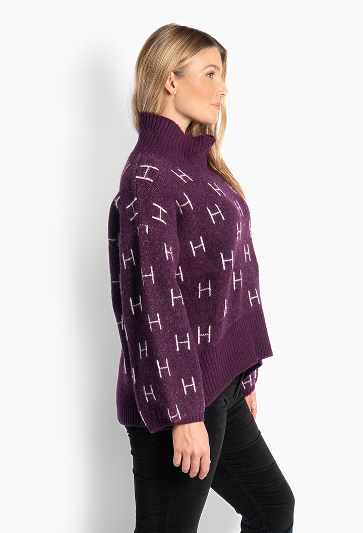 FAM Short Sweater Potent Purple