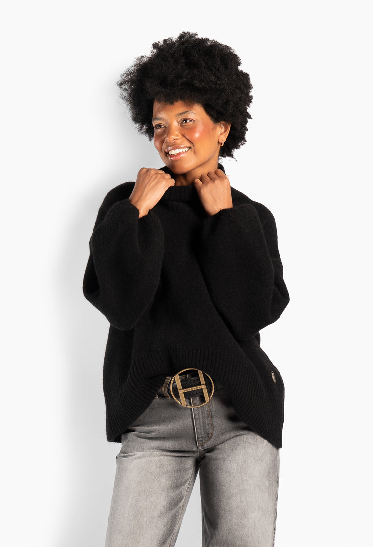 Fam Patch Short Sweater Jet Black