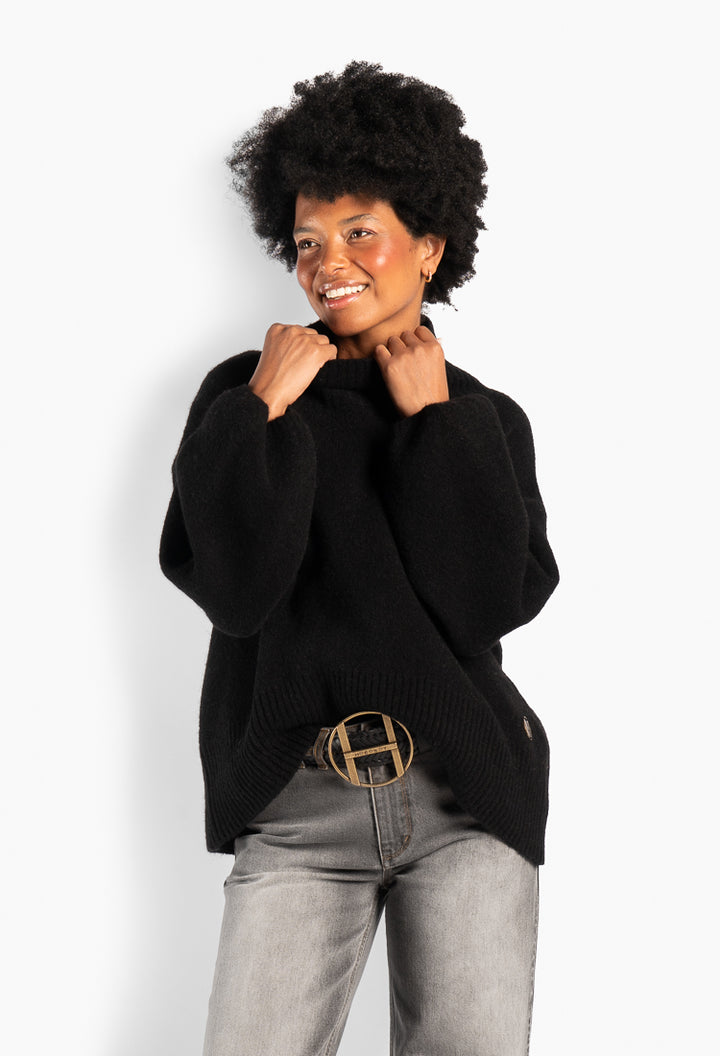 Fam Patch Short Sweater Jet Black