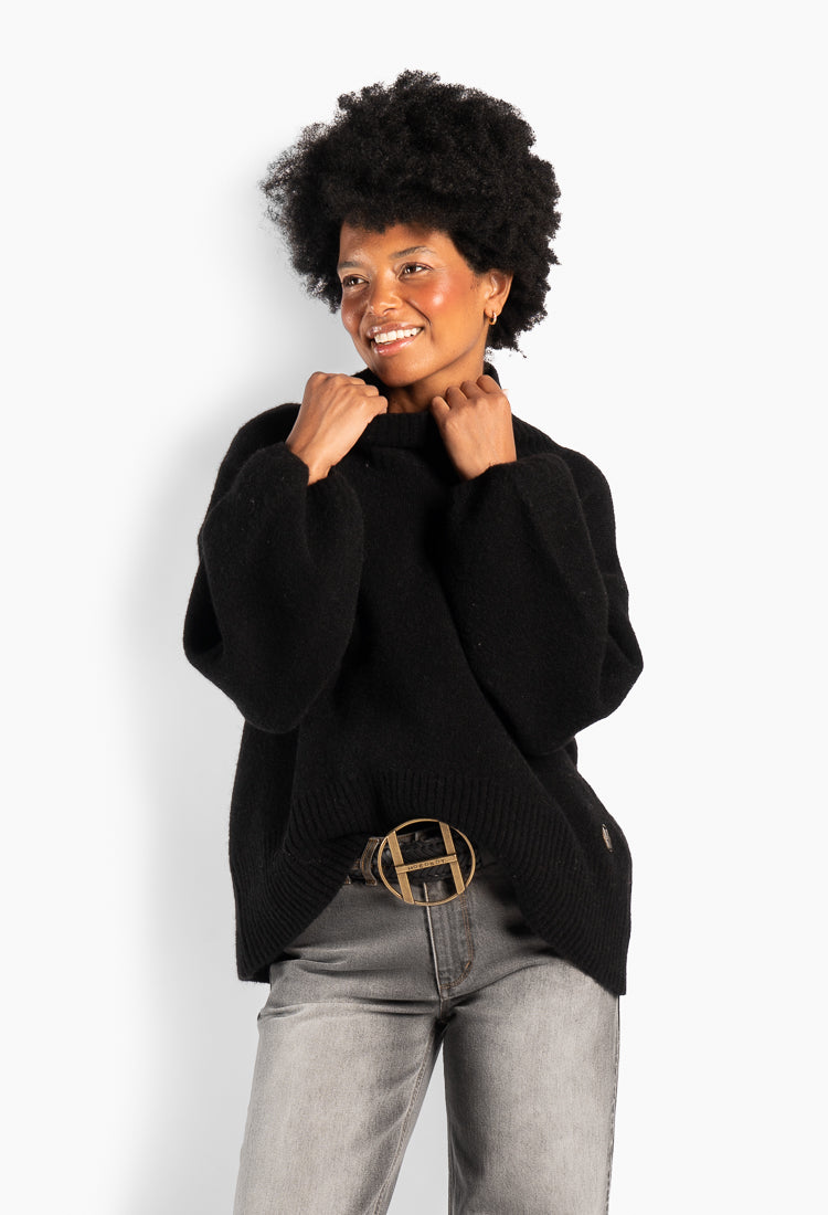 Fam Patch Short Sweater Jet Black