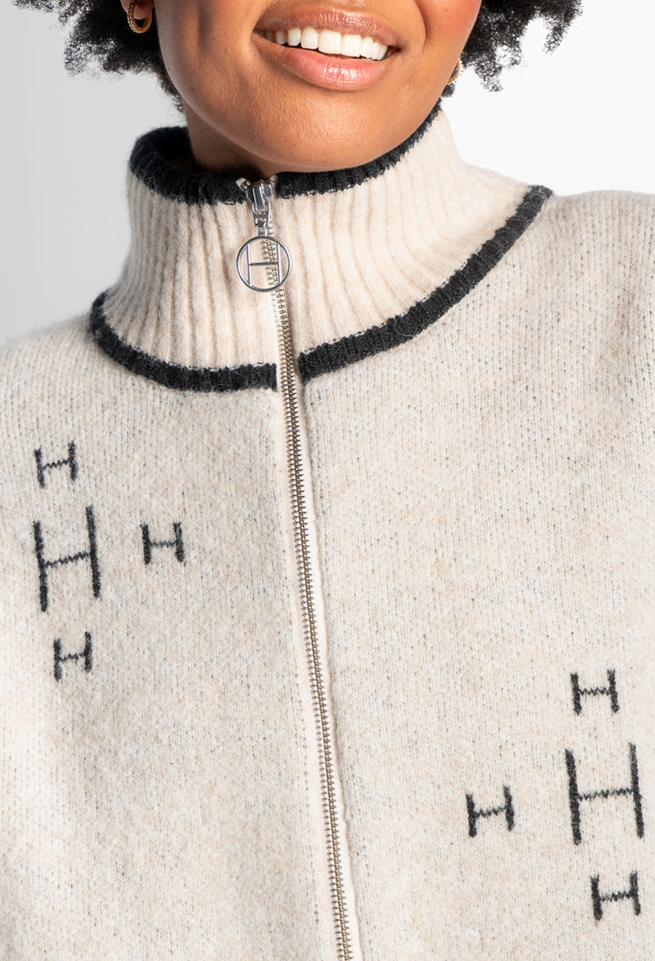 Iben Zip Jacket Light Beige Melange