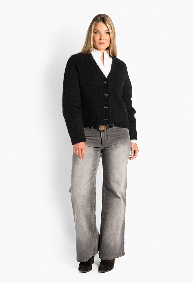 Pernille Short Cardigan Jet Black
