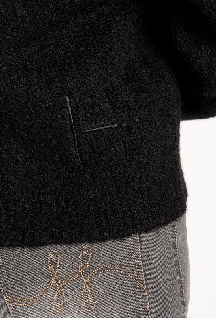 Pernille Short Cardigan Jet Black