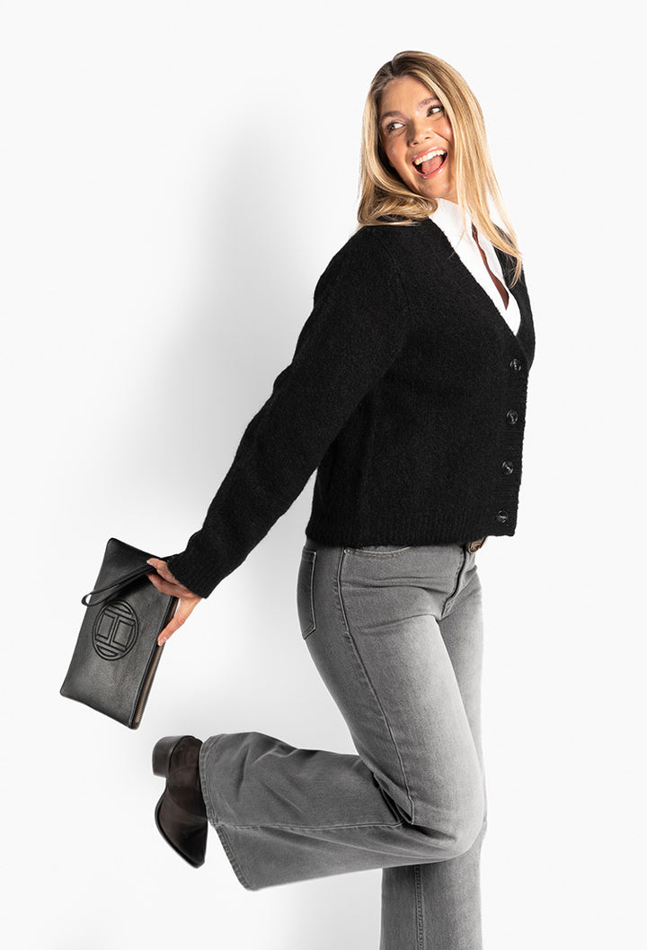 Pernille Short Cardigan Jet Black