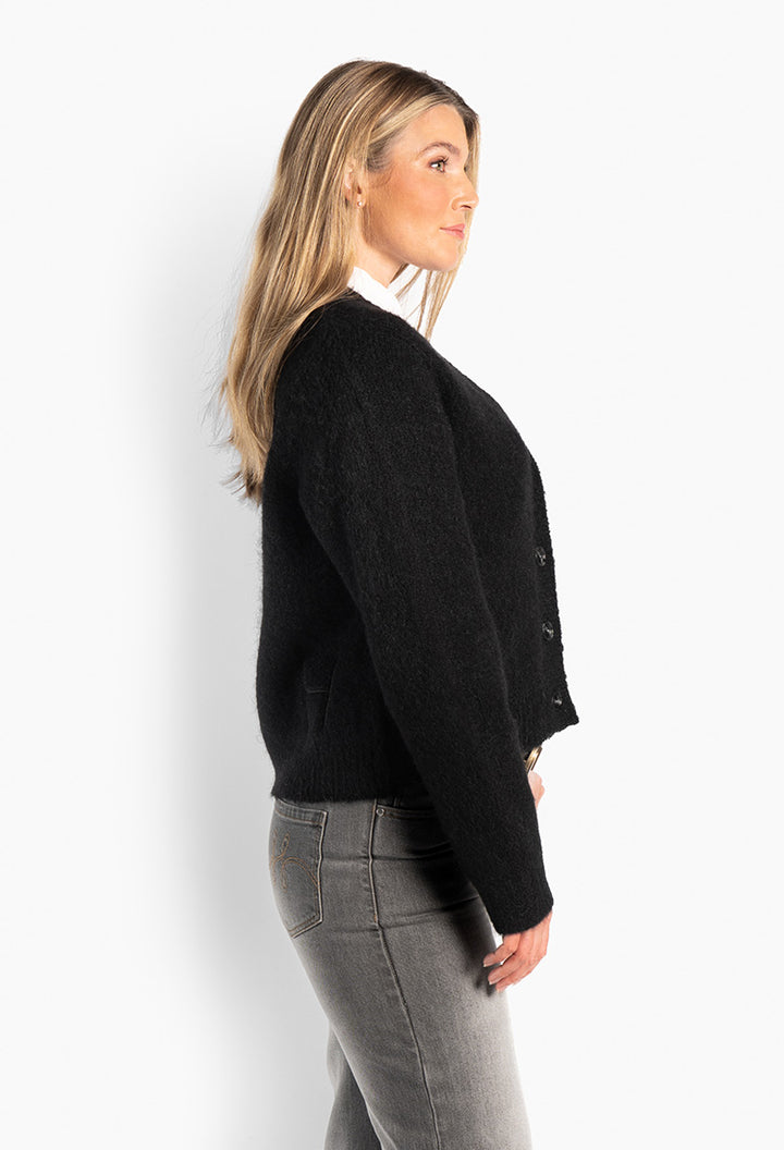 Pernille Short Cardigan Jet Black