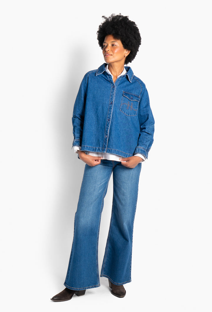 Kylie Blue Shirt Medium Wash Denim