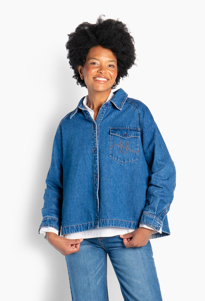 Kylie Blue Shirt Medium Wash Denim
