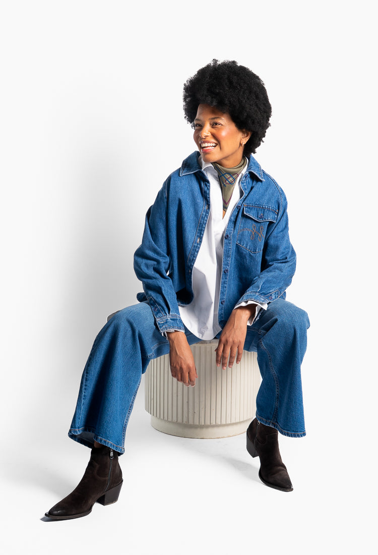 Kylie Blue Shirt Medium Wash Denim