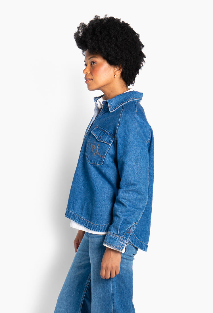 Kylie Blue Shirt Medium Wash Denim
