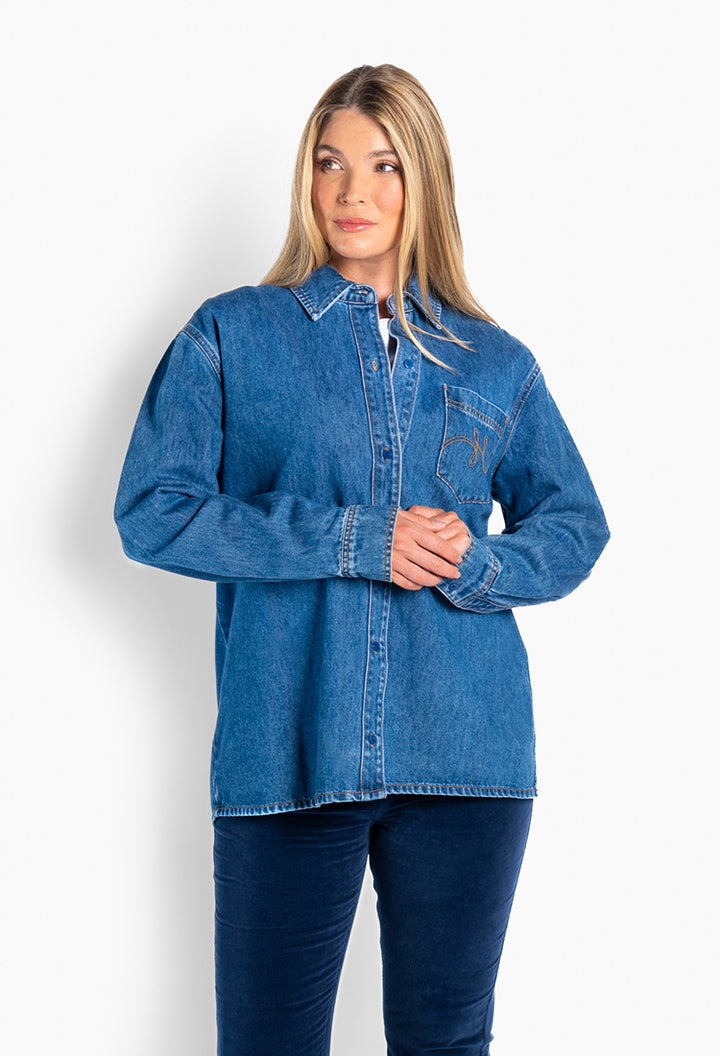 Sammy Blue Shirt Medium Wash Denim