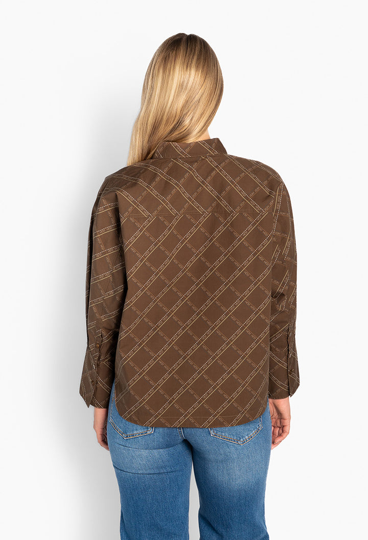 Senna Printed Shirt 6002 Dark Earth
