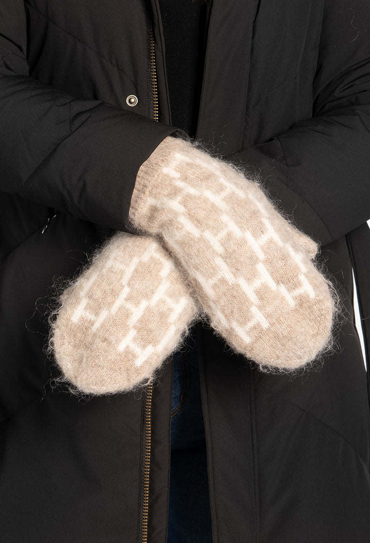 Hést GERA Mittens Light Brown Melange