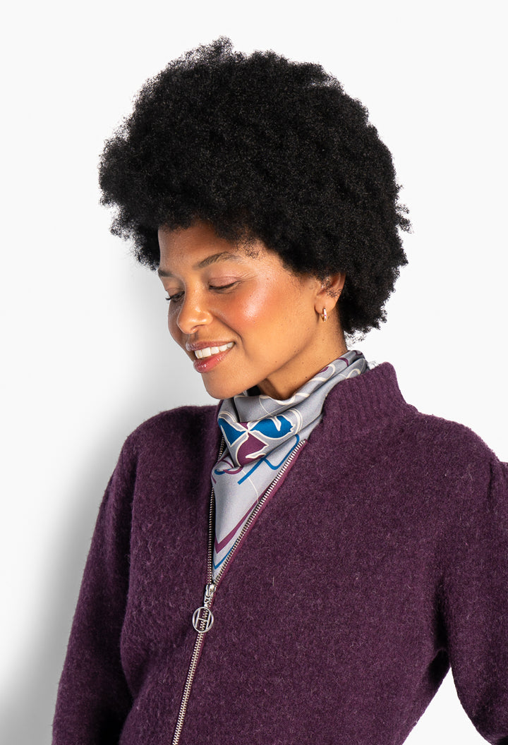 Annie Silk Scarf Small Grey