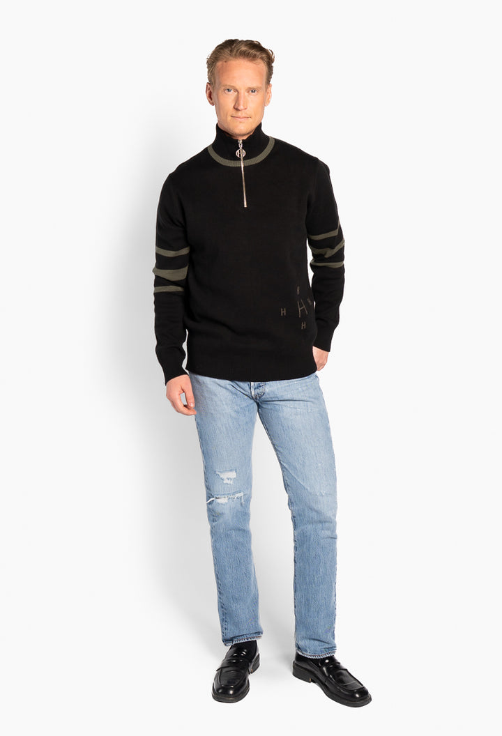 Sam Half Zip Jet Black