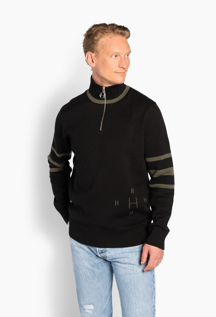 Sam Half Zip Jet Black