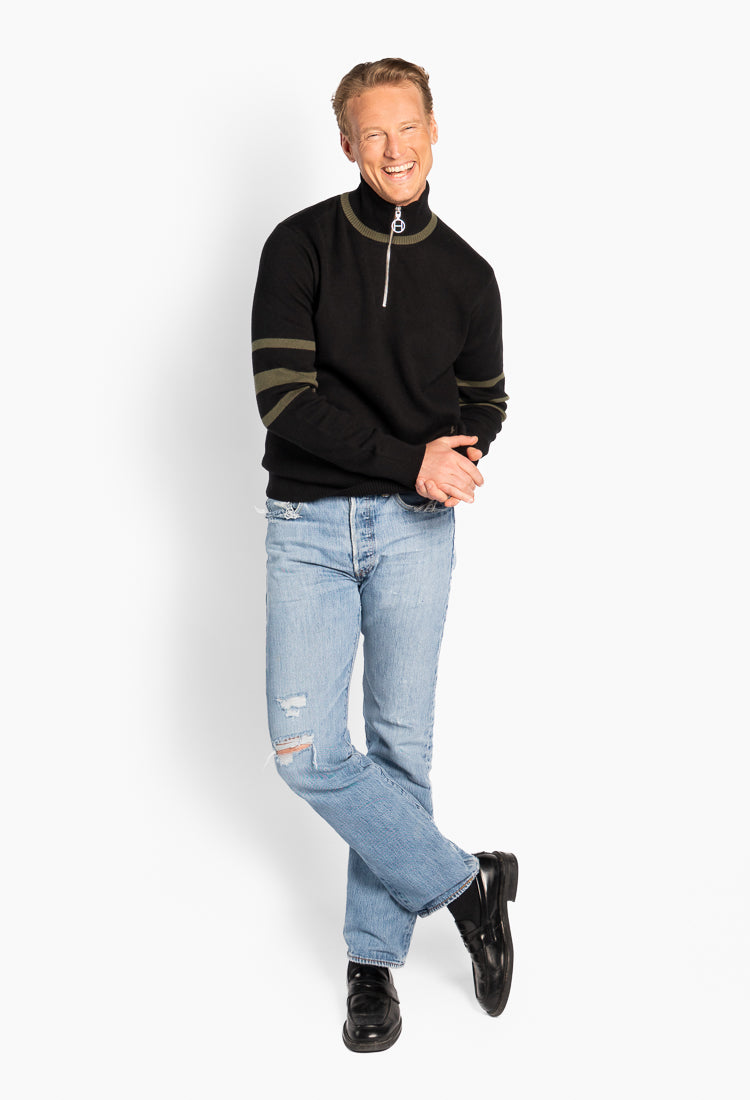 Sam Half Zip Jet Black
