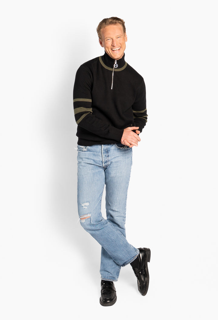 Sam Half Zip Jet Black