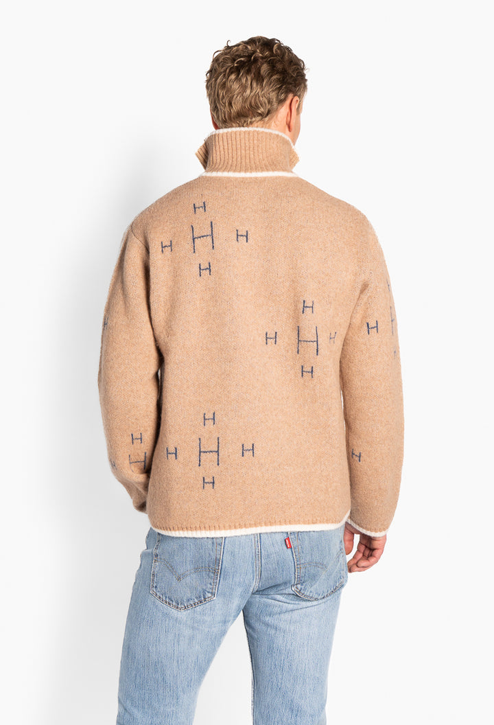 Iben Half Zip Beige Melange