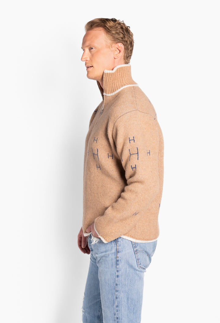 Iben Half Zip Beige Melange