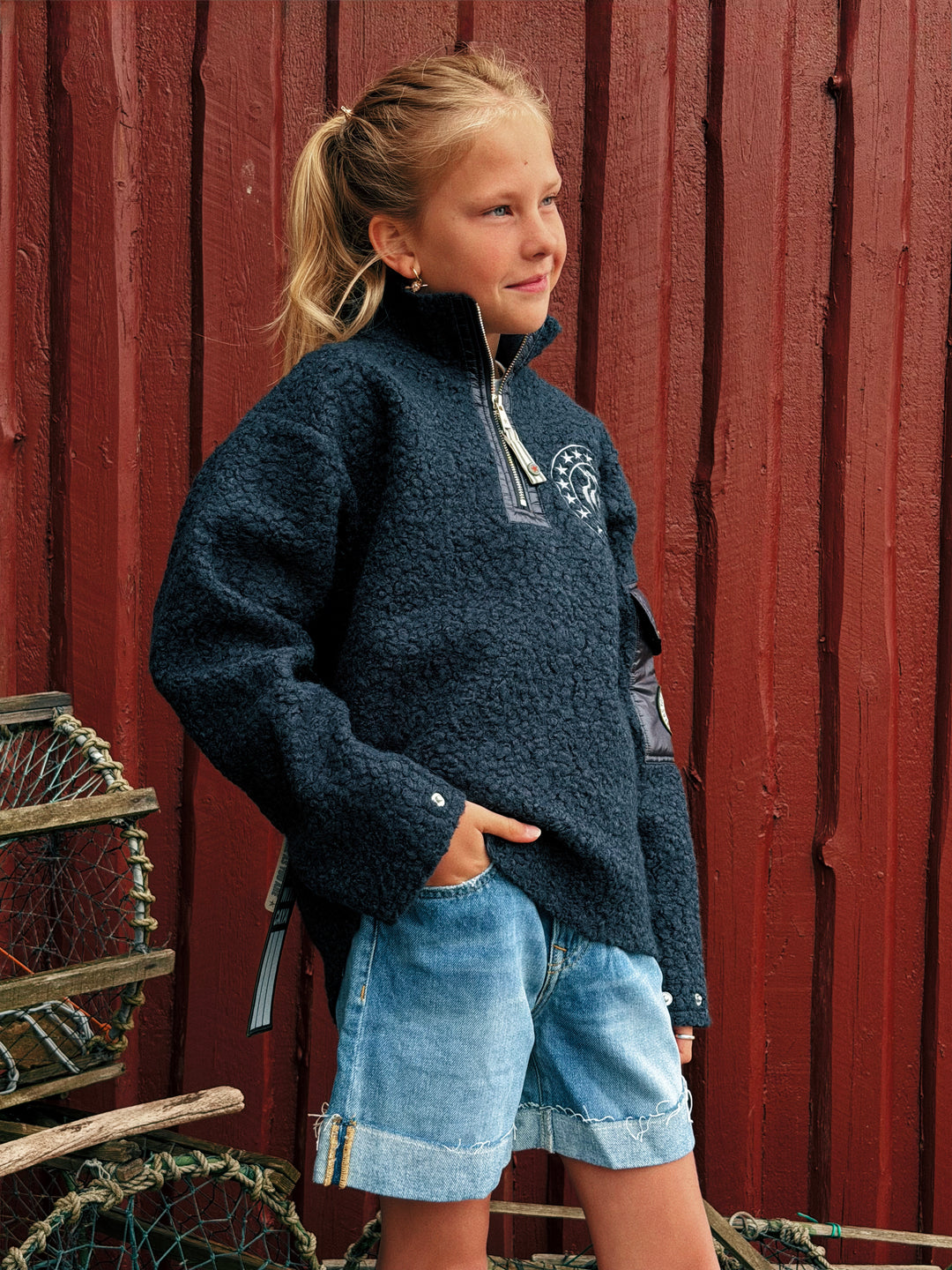 CAYA NINI HALF ZIP Kids Navy