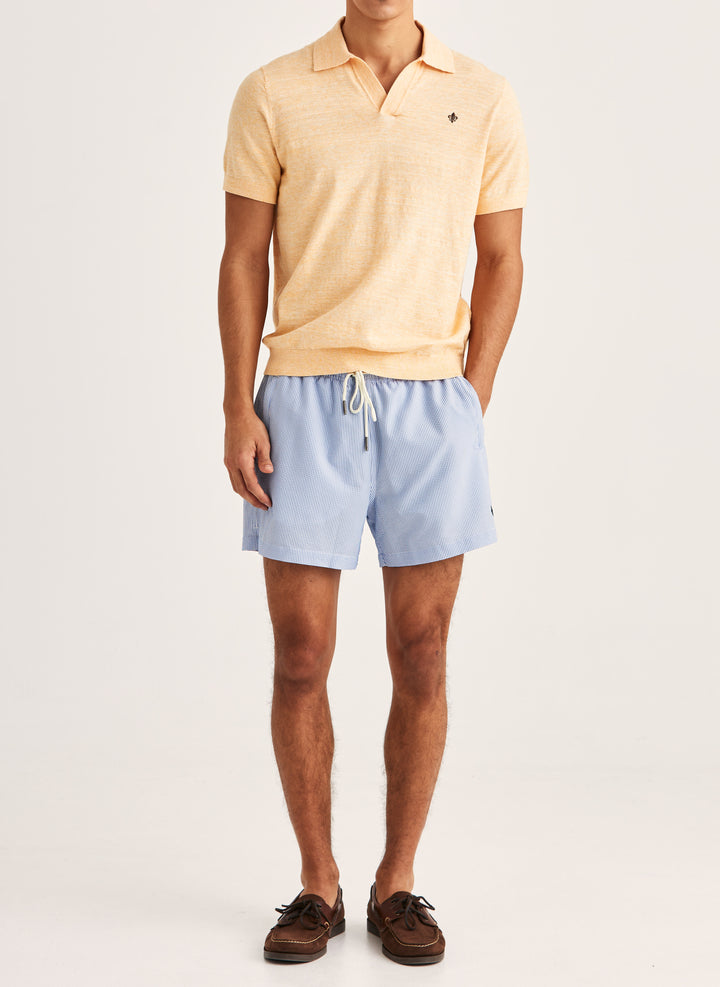 Morris Seersucker Bathing Trunks Light Blue