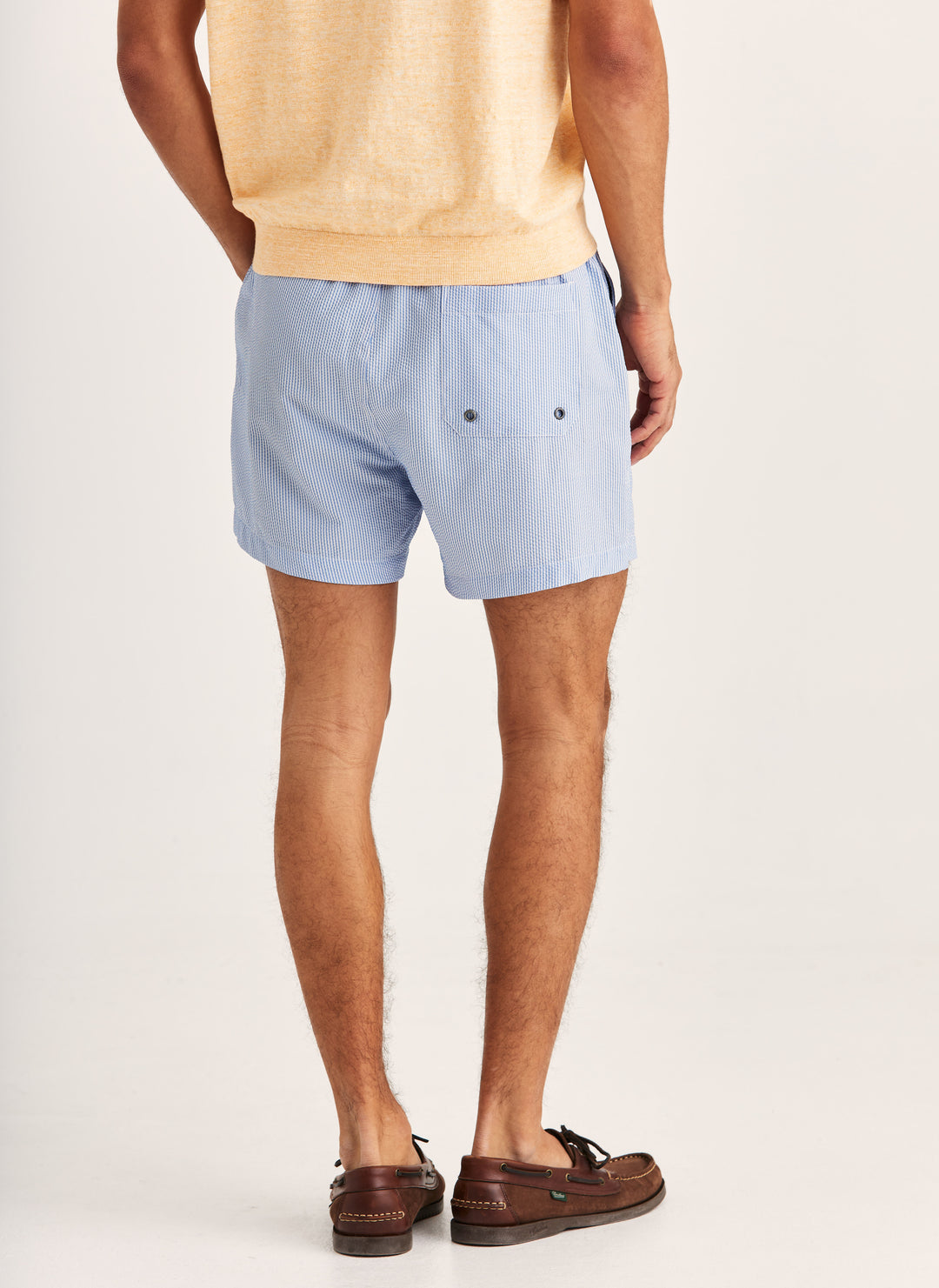Morris Seersucker Bathing Trunks Light Blue