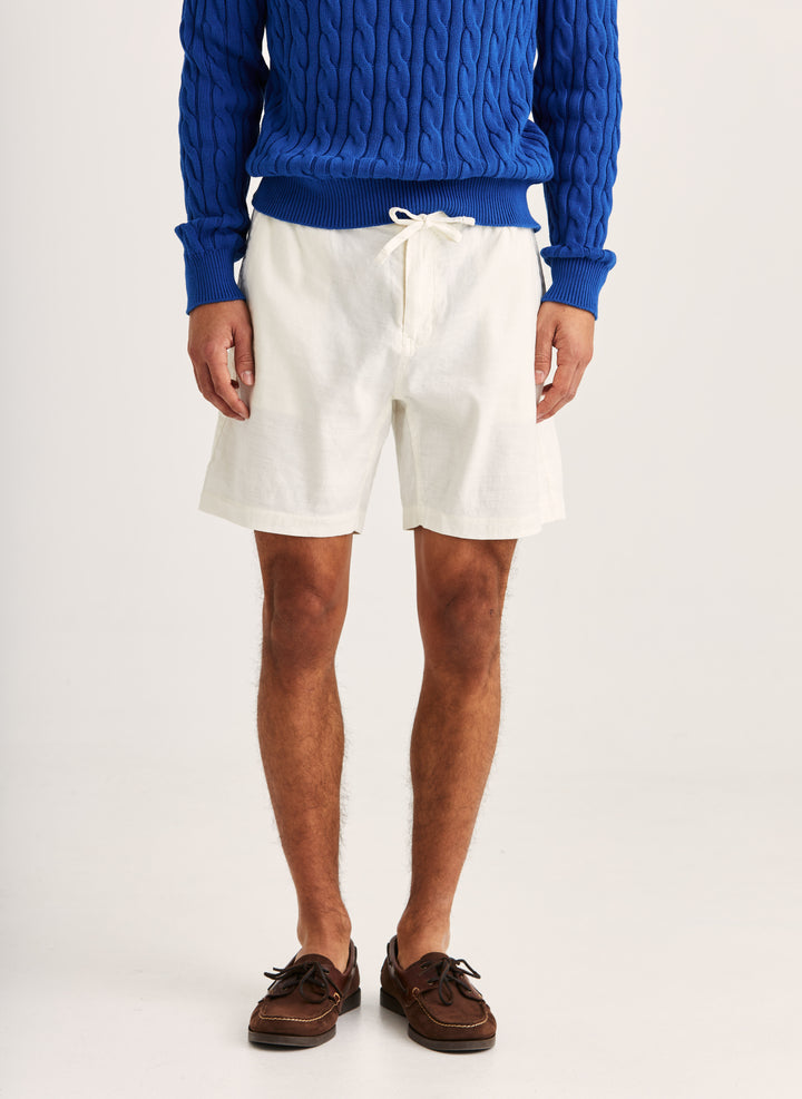 Morris Fenix Linen Shorts 02 Off White