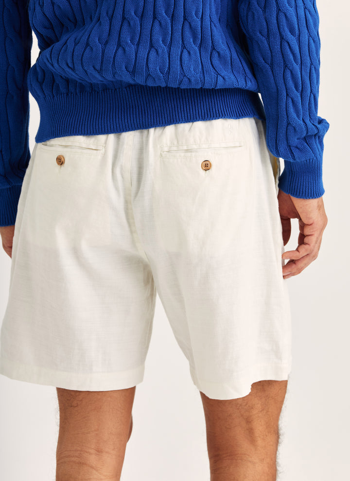 Morris Fenix Linen Shorts 02 Off White