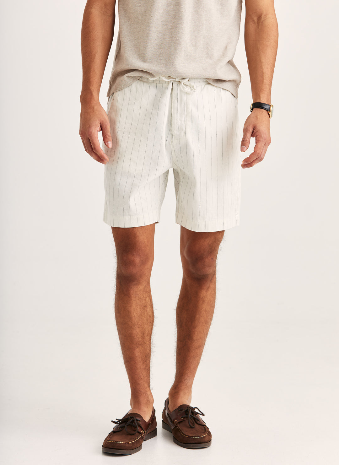 Morris Fenix Linen Shorts 03 Off White