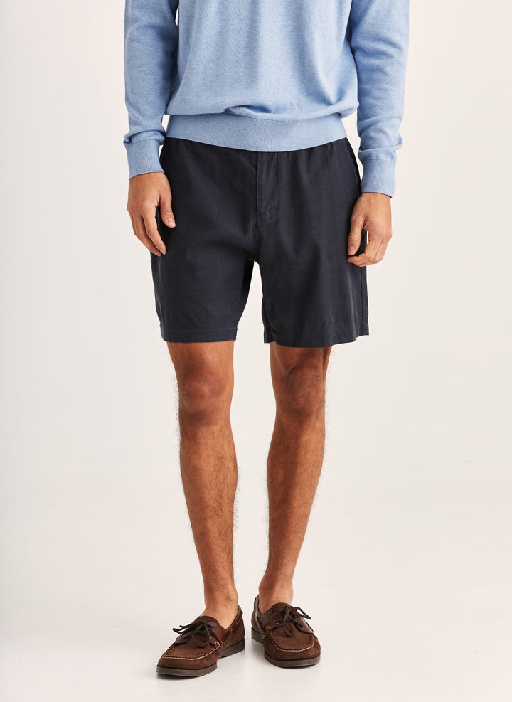 Morris Fenix Linen Shorts Blue