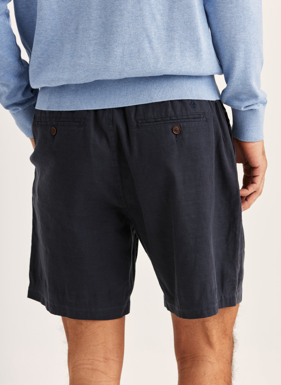 Morris Fenix Linen Shorts Blue