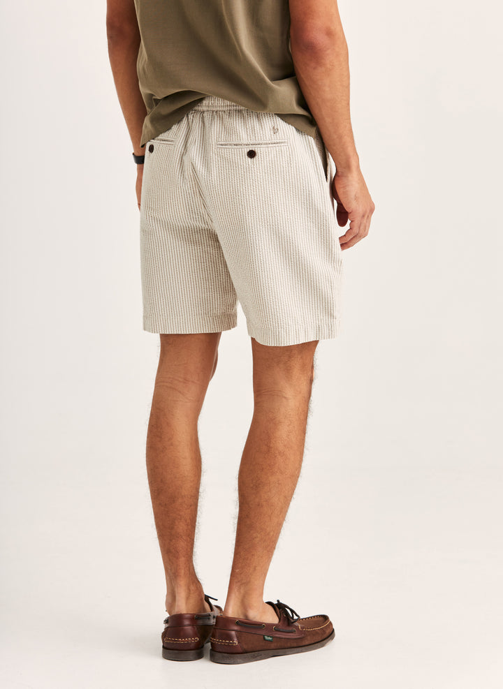 Morris Fenix Seersucker Shorts Khaki