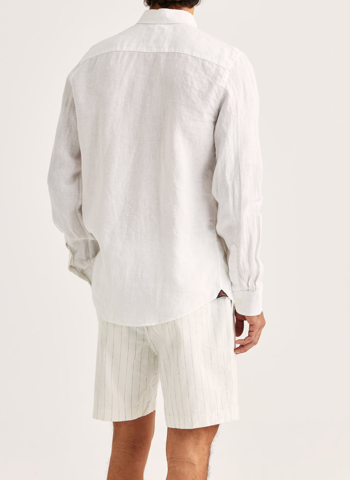 Morris Douglas Linen Shirt-Classic Fit Off White