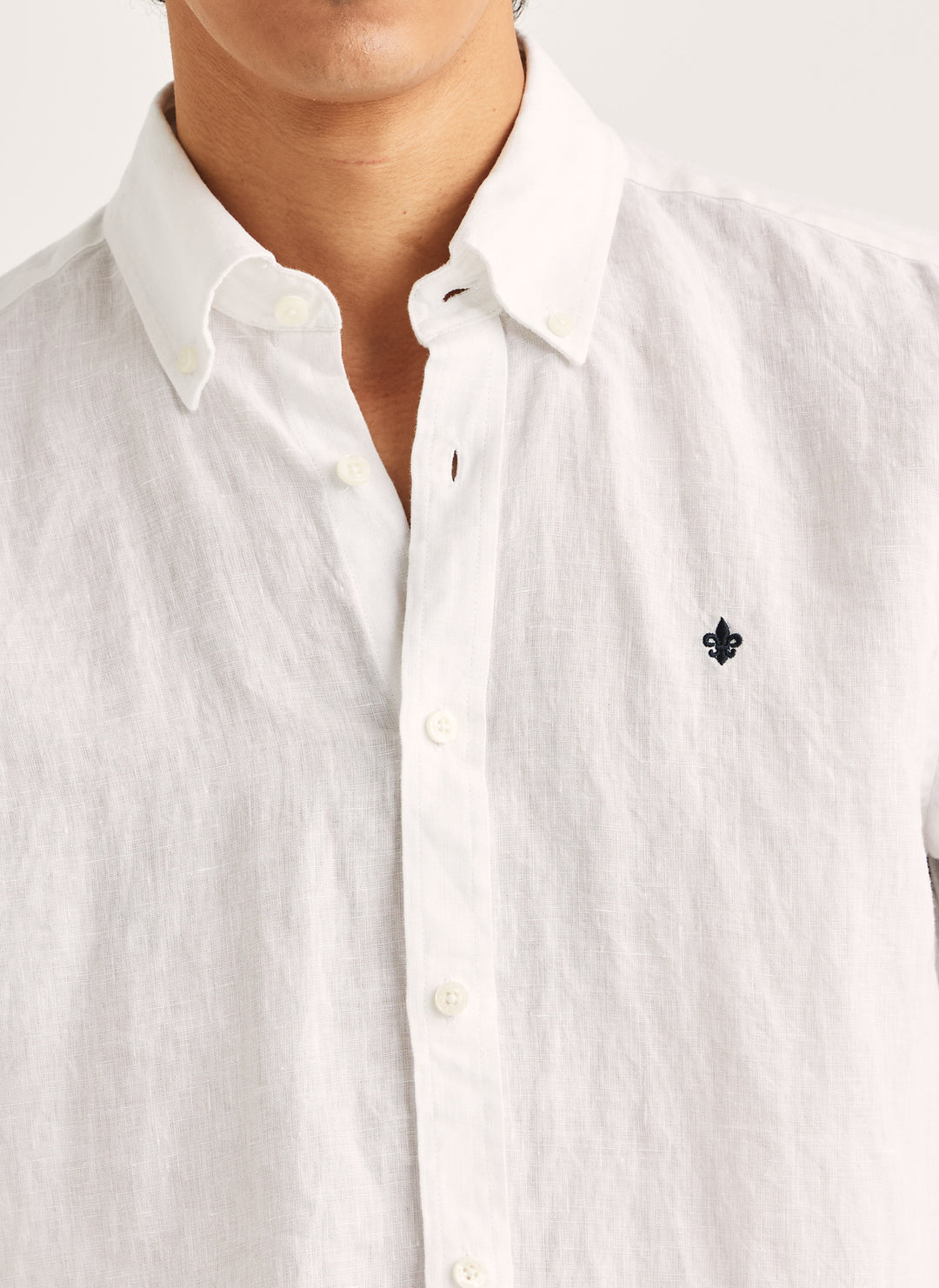 Morris Douglas Linen Shirt-Classic Fit Off White