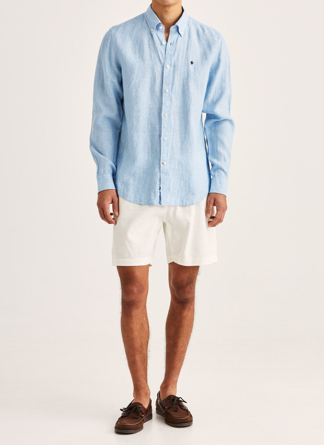 Morris Douglas Linen Shirt-Classic Fit Blue