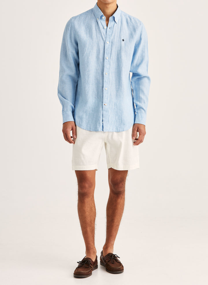 Morris Douglas Linen Shirt-Classic Fit Blue