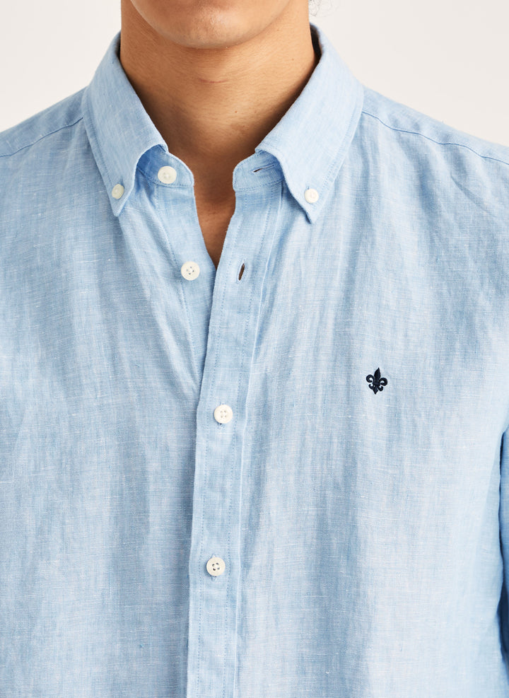 Morris Douglas Linen Shirt-Classic Fit Blue