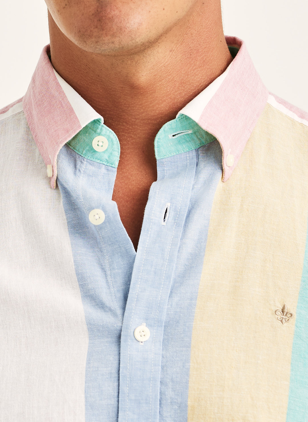 Morris Happy Linen Stripe Shirt-Classic Fit Pink