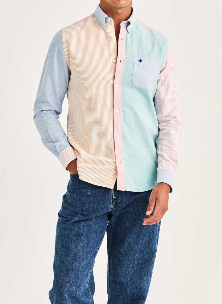 Morris Oxford Mix Shirt-Classic Fit Blue
