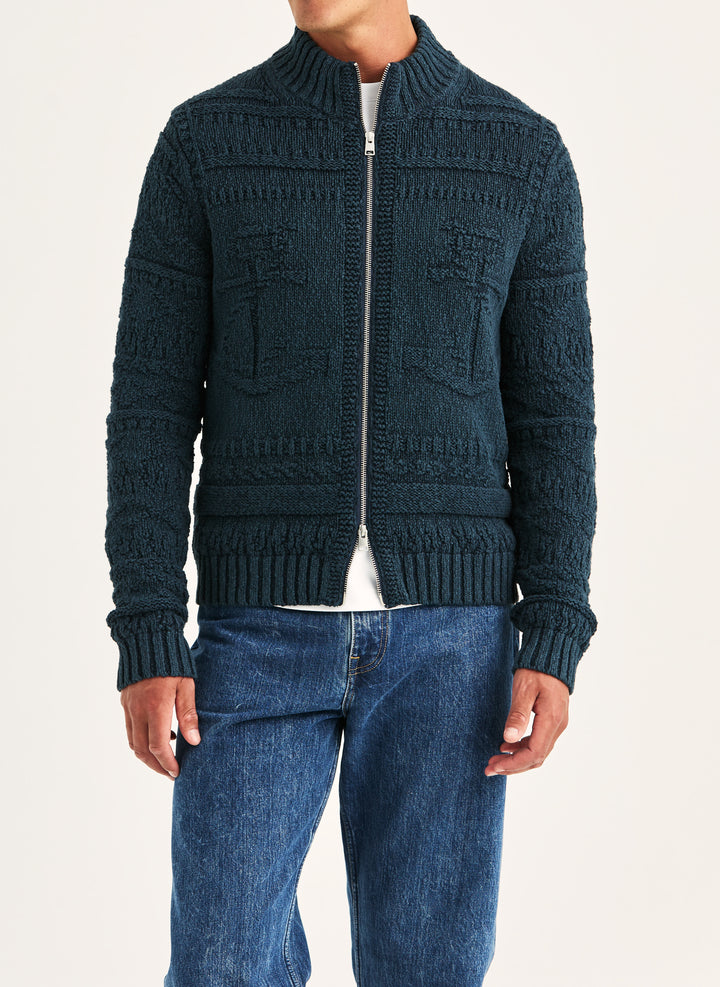 Morris Chatham Knitted Jacket Old Blue