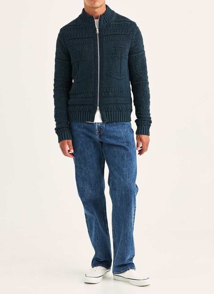 Morris Chatham Knitted Jacket Old Blue